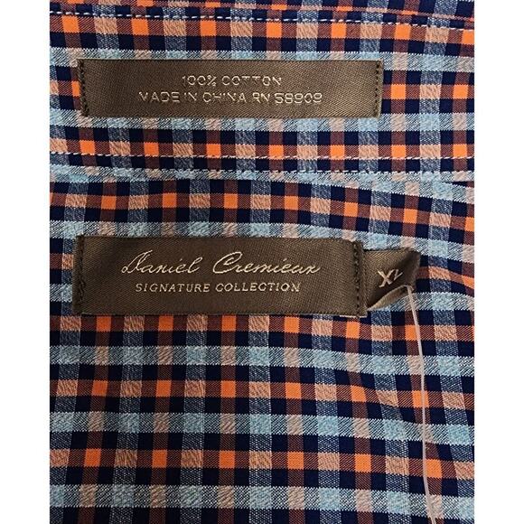 Daniel Cremieux Signature Label Plaid Cotton Short Sleeve Shirt XL Blue/Red - Picture 9 of 9